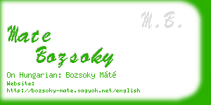 mate bozsoky business card