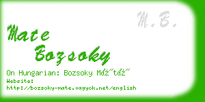 mate bozsoky business card